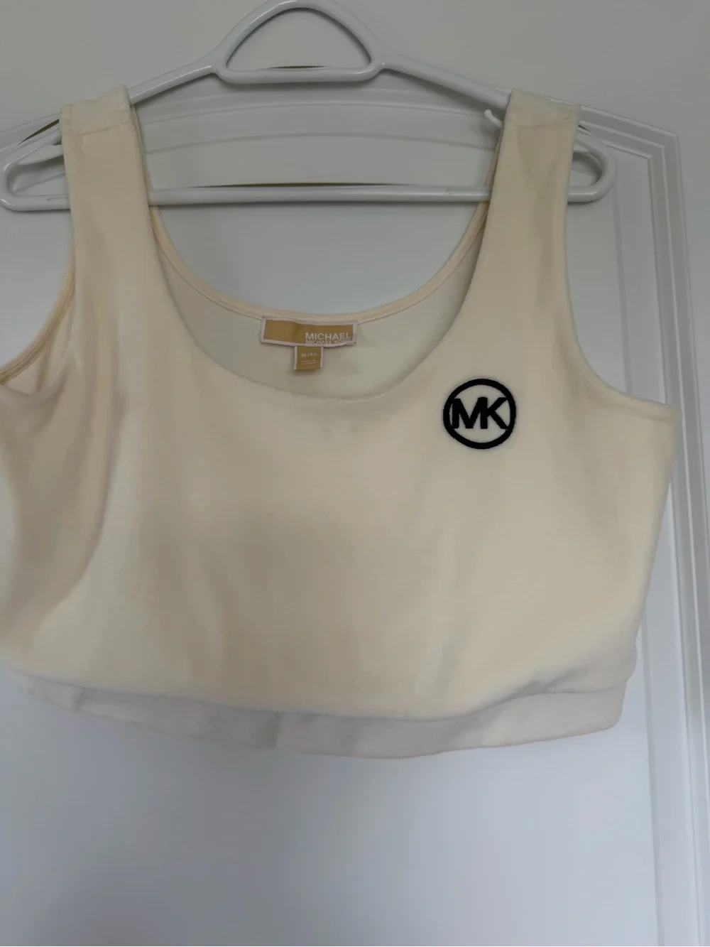 Michael Kors Cream Logo Crop Tank Bra